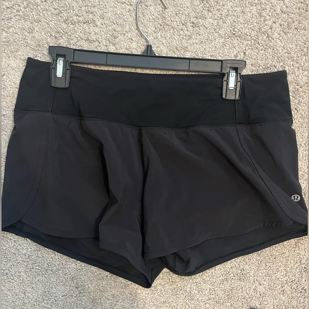Lululemon Athletica Black Athletic Shorts with Moisture-Wicking Fabric